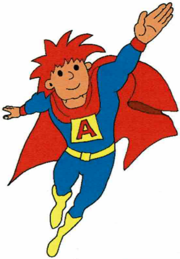 Gemalter Super-Anton als Superman
